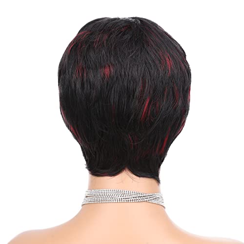 Перука с Pixie-коса от Човешки Косъм WIGNEE (Къса Червена нишка)
