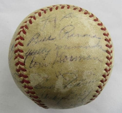 1953 Бейзбол екип на Янкис подписа Мики Мэнтла , Йога Берру, Били, Мартин +21 бейзболен топка с автографи