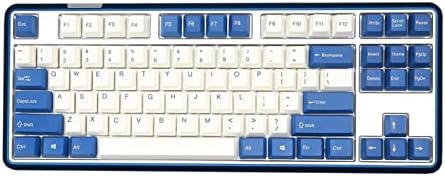 Varmilo Sword 2-87 Тихоокеанския синьо-бяла led алуминиева ръчна клавиатура TKL Боядисват Sub PBT (Varmilo ЕО Ivy V2)