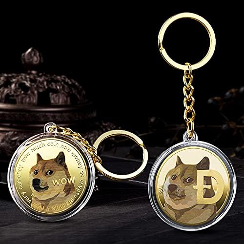 1 унция Dogecoin Възпоменателна Монета Ключодържател Позлатен Криптовалюта Dogecoin 2021 Лимитированная Серия са подбрани Монета с Защитен Калъф