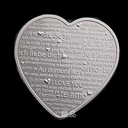 Ниуе Любов мед Роза във Формата На Сърце Любовта Колекция Възпоменателни Монети Посеребренное Сърцето Любов Цветен Печат