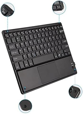 Клавиатура BoxWave е Съвместима с Sharp Aquos R2 (Клавиатура от BoxWave) - Bluetooth клавиатура SlimKeys с трекпадом,