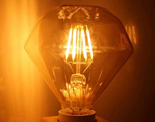 Qixivcom 4 Watt led Ретро лампа на Едисон с регулируема яркост Led лампа с нажежаема жичка D95 с форма на Диамант Декоративно