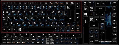 Разположението на Надписите върху клавиатурата чешко английски нетбук Черен Фон