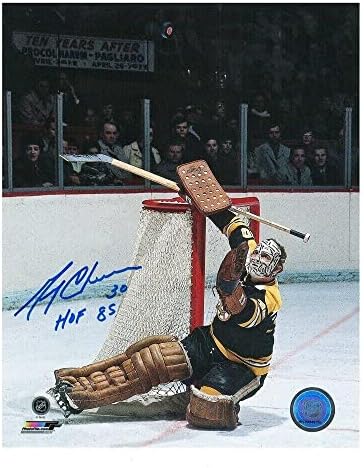 ДЖЕРИ ЧИВЕРС Подписа снимка Бостън Бруинс 8 х 10 с надпис HoF - 70426 - Снимки на НХЛ с автограф