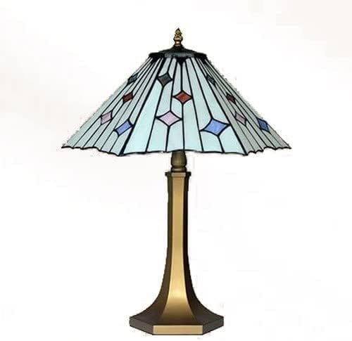Led Нощна Настолна Лампа E27 Настолна Лампа от Витражного стъкло Ръчна изработка, Ретро Абстрактен Творчески Лампа, с Основа от Метална Сплав С, Нощни Шкафчета за каби