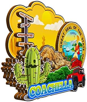 Coachella в Калифорния САЩ Магнит Магнит За Хладилник Дървени 3D Забележителности Пътуване Сбирка на Сувенири, Декорации,