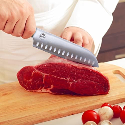 WLM 7-инчов нож Santoku с 8-инчов Нож на главния готвач, кухненски ножове от 2 теми - Набор от Остри ножове за кухни