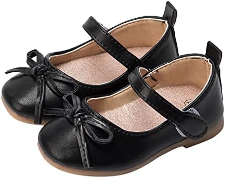 Обувки за малки момичета с цветя модел, Обувки Mary Jane, на равна подметка, Обувки на Принцесата с цветя модел на ниски токчета, Вечерни учебни обувки (черен, 2-2,5 години)