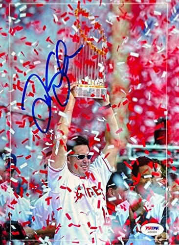 Тим Сэлмон Ангелите на Анахайм Подписаха Снимка 8x10 PSA J20820 - Снимки на MLB с автограф