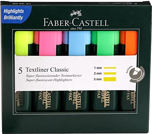 Faber Castell Текстилен молив Faber Castell, Различни Цветове, Опаковка от 5 Разноцветни