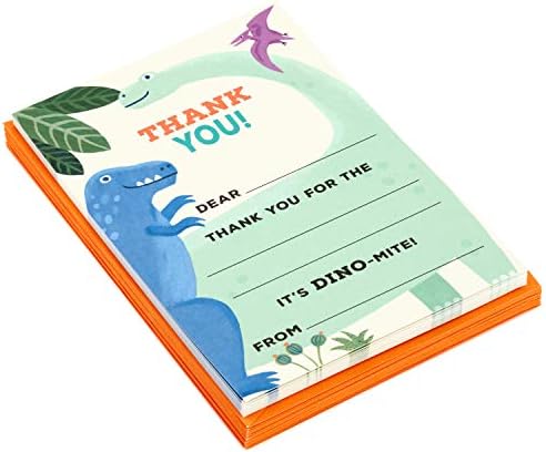 Hallmark Kids Запълване на празни карти с благодарностями, динозаврите (20 картички с конвертами) (5STZ1023)
