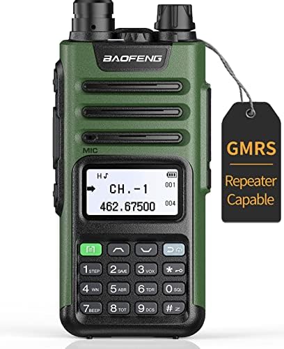 Преносима радиостанция BAOFENG GM-15 Pro GMRS (модернизация на UV-5R), приемник на времето NOAA и сканиращо радио, с