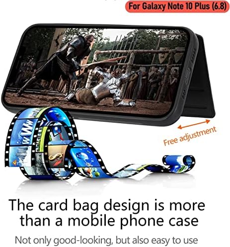 LMDAMZ за Note 10 Plus/Note10 + 6,8-инчов чанта-портфейл с държач за карти, от изкуствена кожа с релефни изображения във вид на Мандали, с каишка на китката, калъф с двойна магнитн?