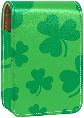 Мини-Калъф за Червило с Огледало за Чантата, Зелен Щастлив Ирландски Детелини на Деня на Св. Патрик, Преносим Калъф за