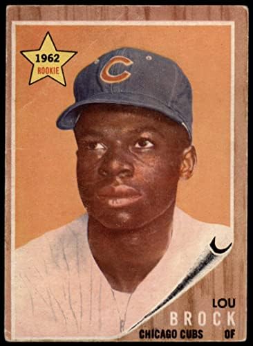 1962 Topps 387 Лу Брок Чикаго Къбс (Бейзболна картичка) ДОБРИ Къбс