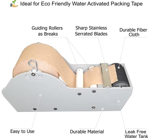 Тенис на Опаковка за дъвки QShield, активируемый вода, с Подсилена Залепваща лента от крафт-хартия 2,75 Инча x 75 фута, в Екологично Чист за запечатване на Канцеларски мате