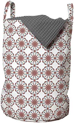 Абстрактна чанта за дрехи Ambesonne, Продолжающая Заоблени форми в стила на пури в ограничени бройки на цветя в ориенталски