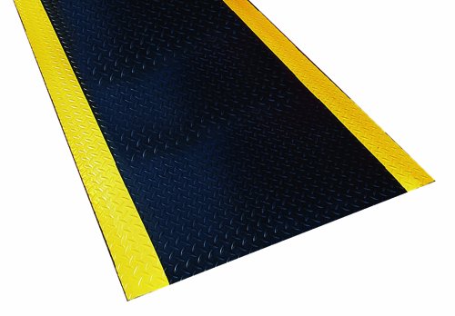 Здрав roll Сверхбезопасный подложка за пода Diamond-Dek, което предотвратява умора, 3 x 60 см, Черен с жълт кант