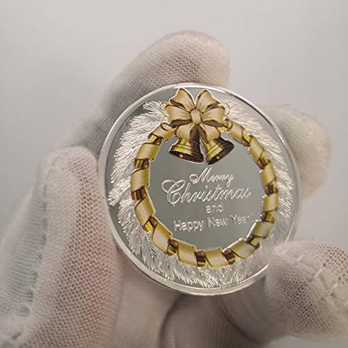 Scatter Европейската и Американската Религиозна Възпоменателна Монета в Навечерието на Коледа Колекция от монети с Снеговиком