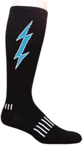 MOXIE Чорапи Младежки Черни със Синьо Футболни чорапи Insane Болт с Височина до коляното