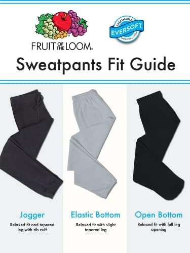 Спортни панталони и джоггеры от мек отвътре Fruit of the Стан Eversoft с джобове, влагоотводящие и дишащи, Размери S-4X