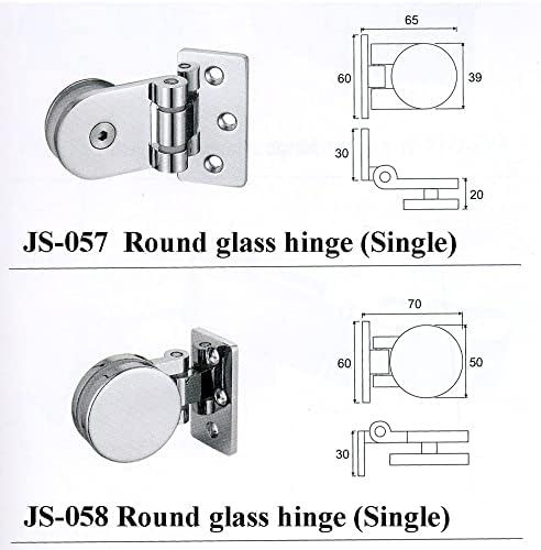 MFCHY Материал от сплав с Кръгла Стъклена Контур Витрина Стъклена Врата на панта с една и двойно страна (Размер: 058)