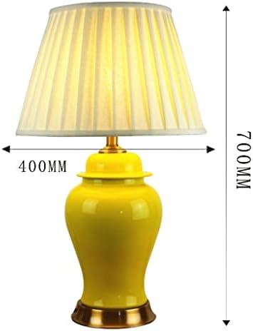 ZLXDP Керамична Настолна Лампа в Китайски стил, Европейската Ретро Жълта Нощна лампа за хола на Хотела, Спалня (Цвят: E, размер: 40x70 см)
