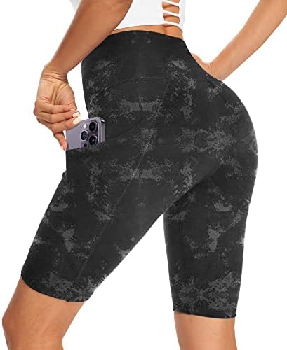Байкерские къси панталони за Жени с Джобове - Велошорты с контрол на корема с Висока Талия за тренировки във фитнеса,