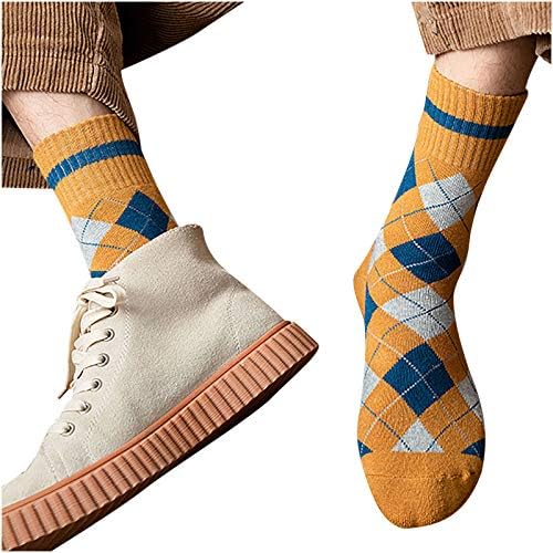 Чорапи с Диаманти за Мъже, Модни Леки за носене под дрехи С Шарени, Меки Топли Удобни Зимни Чорапи, Ежедневни Чорапи