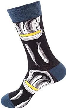 Мъжки Цветни Чорапи, Забавни Памучни Чорапи за Екипажа, Модерни Графични Чорапи, Ежедневни Чорапи под Роклята, Забавен