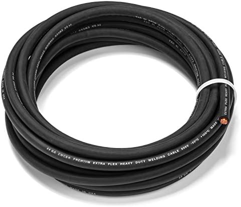 Марка EWCS 4 Калибър - 100 Метра Черно - Мед Премия Промишлен клас, Сверхгибкий Заваряване кабел 600 Волта