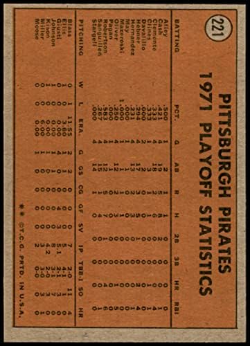 1972 Topps 221 1971 плейофите НЛ - Шампиони на САЩ Уили Старджелл/Джаки Ернандес Питсбърг Пайрэтс (Бейзболна картичка)