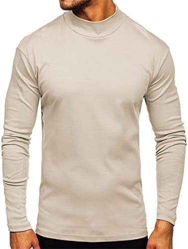 Мъжка Тениска с имитация на Turtlenecks, Пуловер с дълъг ръкав, Базова Майк, Стрейчевый Лесен Топ