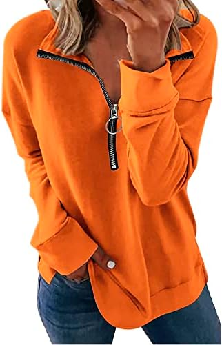 NEYOUQE, Женски есенно-зимните модни жилетки, пуловер с цип до четвърти, hoody-Поло, дамски ежедневни модни блузи с кръгло