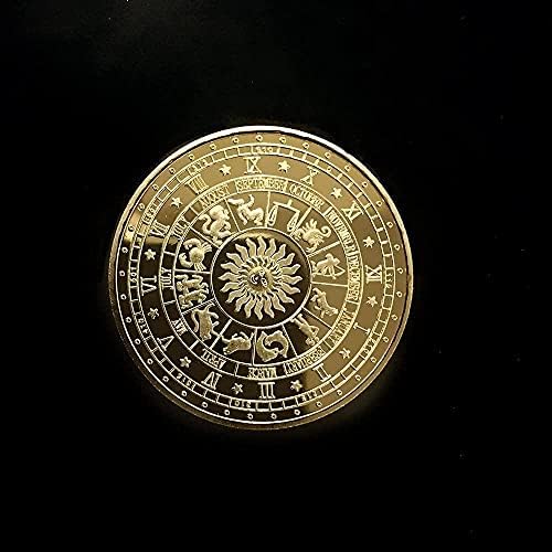 Метална Възпоменателна Монета Twelky Constellation Щастливата Златна Монета На Паметника Монета Флакон Монета Паметник