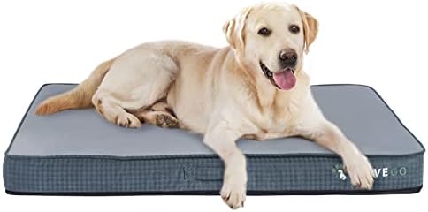 Ортопедично легло за кучета WEVEGO Jumbo, Водоустойчив легло за кучета от гелевой пяна с памет ефект, Подвижен Миещ се