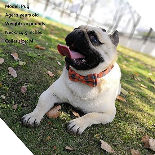 Нашийник за кучета с папийонка - Сладък Кариран Нашийник от трайни мек материал и кожа за кучета от Малки, Средни и Големи