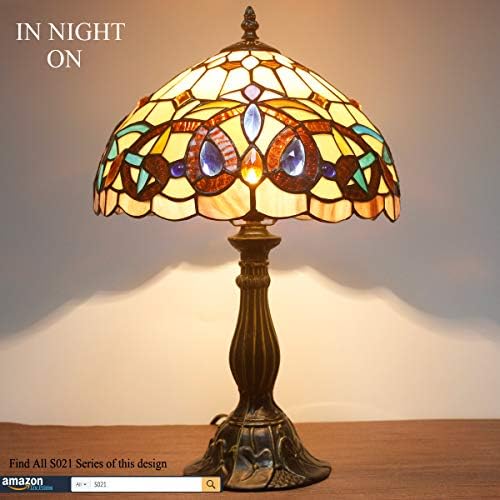 WERFACTORY Настолна Лампа в стил Тифани от Витражного Стъкло Serenity Викторианската Нощна Лампа Настолна Лампа За четене