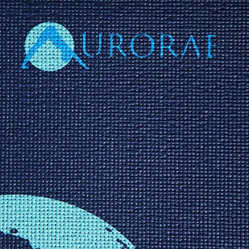 AURORAE Classic / Много дебел и по-дълъг килимче за йога с принтом. Colophony без приплъзване е включена в комплекта