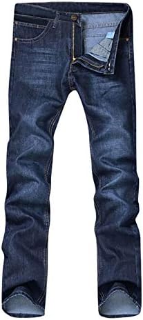 Andongnywell Мъжки Дънки Директно намаляване Slim fit Ежедневни Тънки Дънкови Панталони Големи Размери Панталони с Джоб