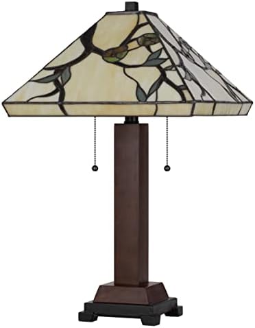 Настолна лампа Cal Lighting БО-3101TB 60 W X 2 От метал/смола Тифани