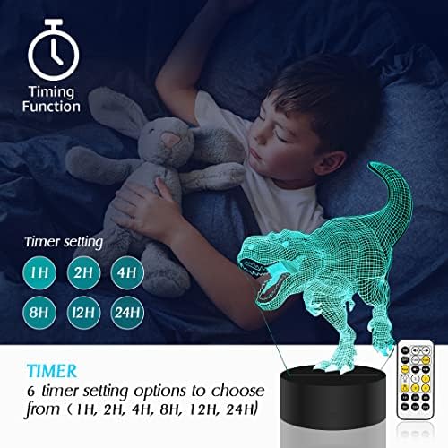 EOORAU 3D лека нощ с Динозавром за деца-Иллюзионная лампа с Динозаври се предлага с 3 бр. оптичен Акрилен лист, дистанционно