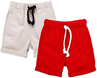 Шорти за Бягане За малки Момчета Летни Памучни Всекидневни Плетени Къси Панталони За Активна Почивка 2 Опаковка на Комплекта