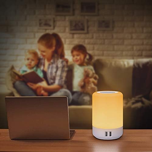 настолна лампа mixigoo Touch Night Light - 4 Бързо Зареждане с USB порт Нощни Лампи с Потъмняване на Топло Бяла Светлина