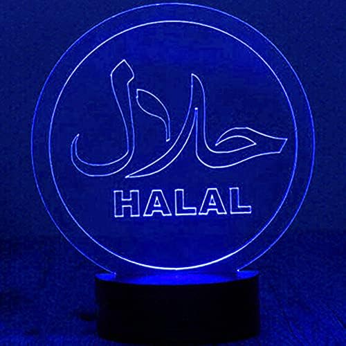 3D Мюсюлманския Аллах лека нощ Led Сензорен Прекъсвач Декоративна Маса, Настолни Лампи, Оптични Илюзии, 7 Променящия