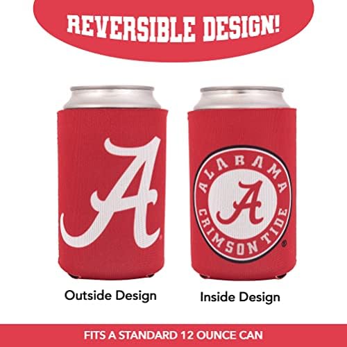 Охладител за напитки с изолация от кутии от Университета на Алабама, 4 опаковки, Държач за напитки от стиропор Crimson Tide Bama UA (банка от 4 опаковки)