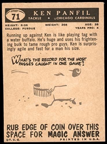 1959-Добрият 71 Кен Панфил Чикаго Кардиналс-FB (Футболна карта) EX/MT Кардиналс-FB Пардю