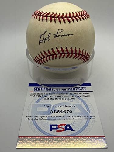 Боб Лемон Кливланд Индианс Подписа Автограф Официален Представител на MLB Бейзбол PSA DNA * 79 - Бейзболни топки С Автографи