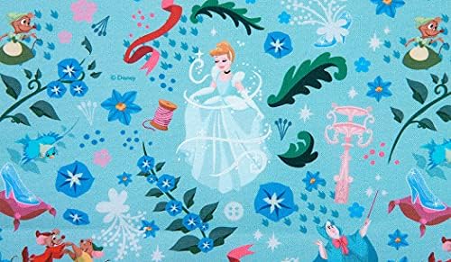 Памучен Плат Disney Schreiner Calender Princess Fabric, Бел, Пепеляшка, Аврора ширина 110 см SG Princess Magic Story (Бледо-Кафяв)